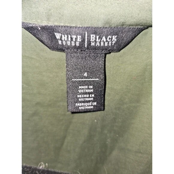 White house black market Army Green Wrap Dress, Pockets Size 4 - Picture 3 of 3